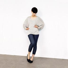 Long Sleeve Top with Draped Back