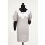 Bedrucktes schmales Kleid / Grau